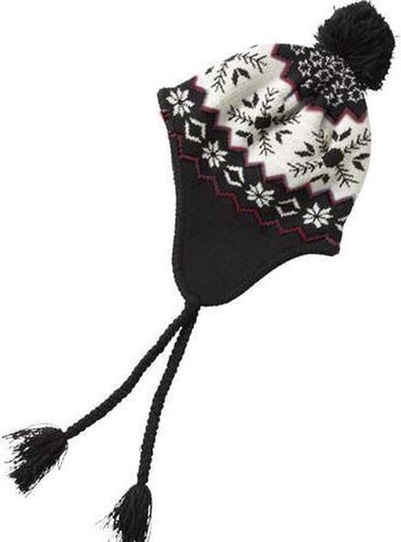 Jacquard Muts Winter Design Fleece Voering Zwart Wit Rood