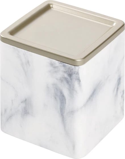 iDesign Opbergbakje badkamer - Wit - Decoratief & Met deksel