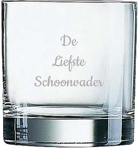 Gegraveerde Whiskeyglas 38cl De Liefste Schoonvader