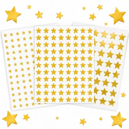 Stickervellen Gouden Sterren - 200 Sterren Stickers Goud - Stickers Kerst