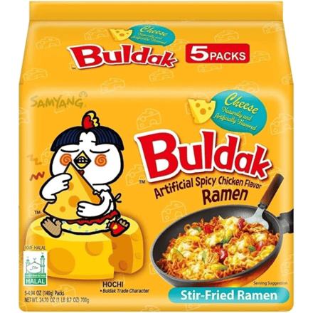 Samyang Buldak hete kip ramen kaas (verpakking van 5)