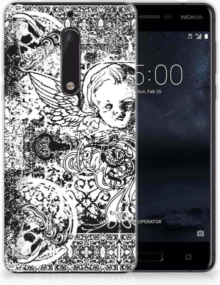 Silicone Back Case Nokia 5 Skulls Angel