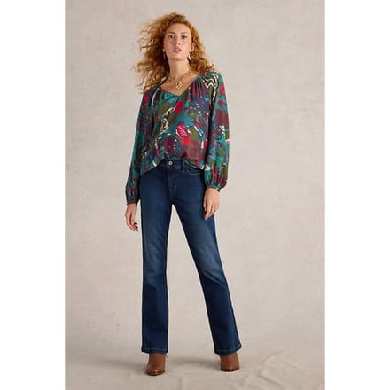 White Stuff Imogen Top Green Print Taglia: 12 | Magliette intime Outlet | Donna | Verde