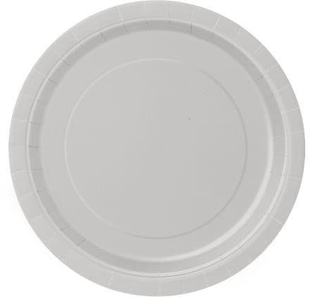 UNIQUE - 16 zilveren kartonnen borden 23 cm rond feestelijk