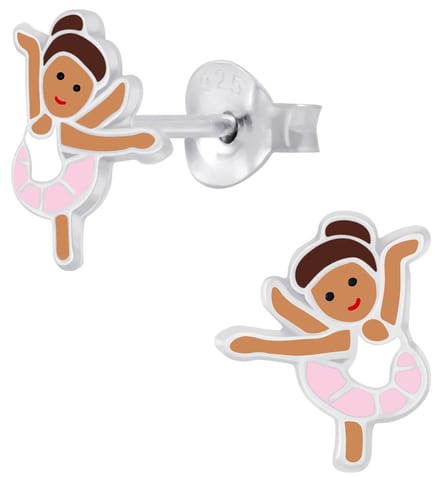 Joy|S - Zilveren ballerina ballet danseres oorbellen
