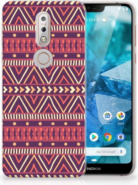 Nokia 7.1 TPU bumper Aztec Paars