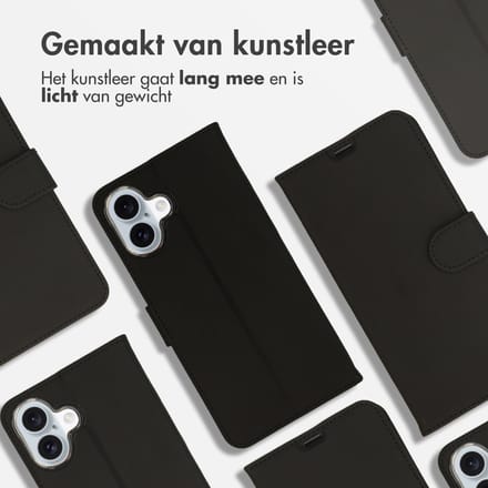 Accezz Hoesje - Geschikt voor Apple iPhone 16 Plus - Wallet Softcase Bookcase - Zwart