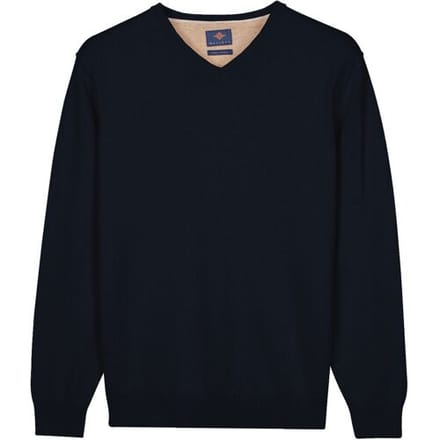 Baileys – Heren Trui – Basic Pullover – V-hals Pullover – Navy - NOS8100-60