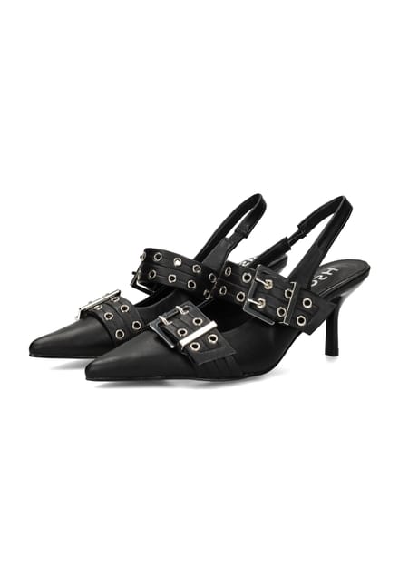 POSH by Poelman EVE Dames Slingbacks - Zwart