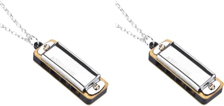 Mondharmonica Ketting - Mini Harmonica - Muziek Leren - 4 Gaten 8 Tonen - 35 cm - Paars
