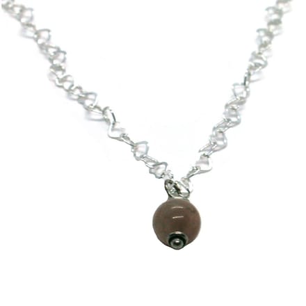 Heaven Eleven - Dames - ketting - 925 - zilver -hartjes - sunstone - 40cm