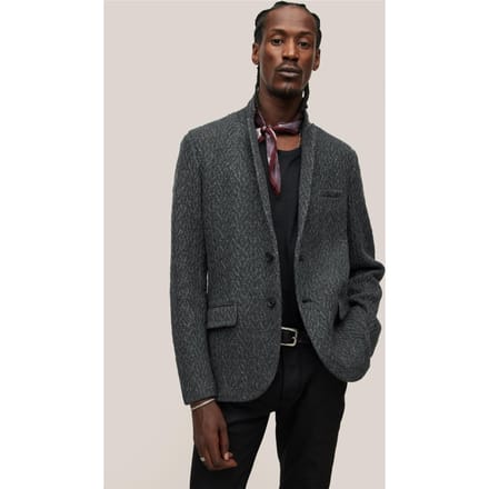 John Varvatos Penn Ls Twist Cable Sweat Charcoal Htr Größe: XL | Blazer Outlet | Herren | Schwarz
