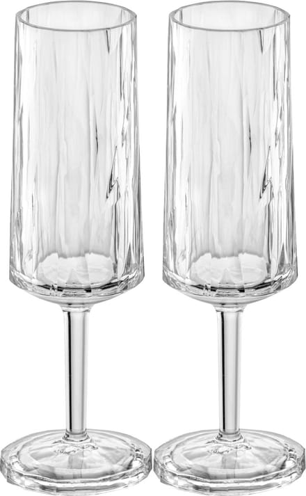 Champagneglas, 0.1 L, Set van 2, Organic, Transparant - Koziol | Club No. 14