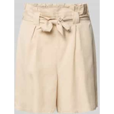 Regular fit korte broek met strikceintuur