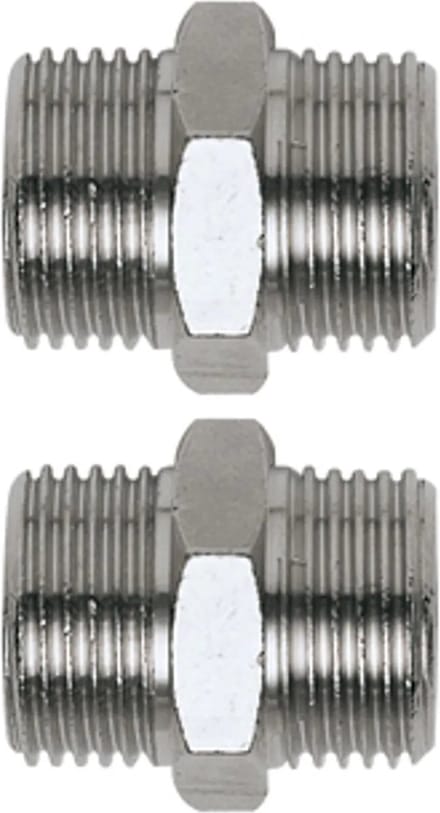 CriKo koppelstuk voor compressor - 1/4" buitendraad x 1/4" buitendraad - 2 stuks