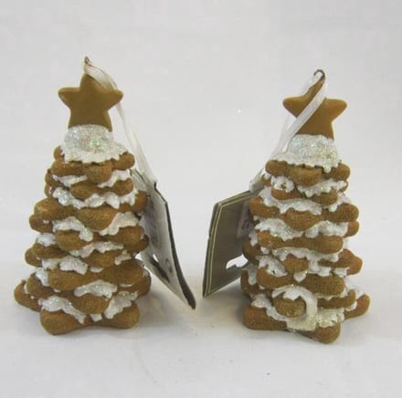 ZoeZo Design - 6 stuks - Kersthanger - kerstboom - polyresin - L11,5 x Br6,5 x Ø 6,5 cm