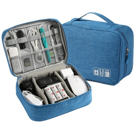 Kabel Opbergtas Waterdicht Digitale Elektronische Organizer Draagbare USB Datakabel Oplader Stekker Opbergtas Reis Kabel-tan gray