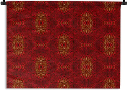 Wandkleed - Wanddoek - Patroon - Abstract - Rood - 120x90 cm - Wandtapijt