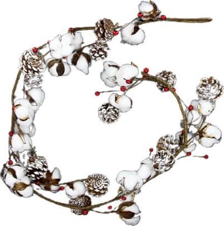 Kerstgarland katoenen bloemen 1m50 - Plastic - SILUMEN