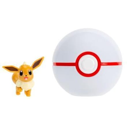 Pokemon Clip 'n Go Eevee met Premier Bal Bekende knuffels