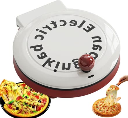 Elektrische Pizza Maker - Bakplaat Omelet Pan - Snelle Maaltijden Bereiden - Dubbelzijdige Verwarming - 23 cm - Rood