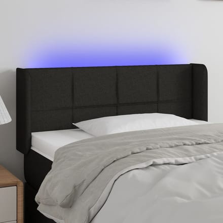 vidaXL - Hoofdbord - LED - 83x16x78/88 - cm - stof - zwart