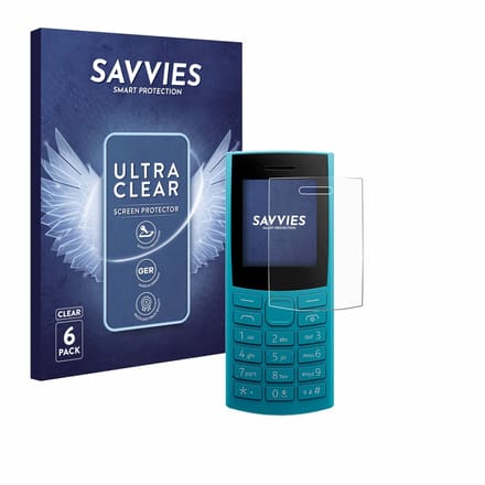 Savvies - Screenprotector voor Nokia 105 4G 2nd Edition - Folie Beschermfolie transparant 6 Stuks