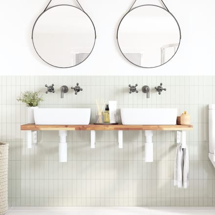 vidaXL - Badkamer - wandschap - staal - en - massief - acaciahout