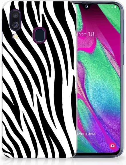 Samsung Galaxy A40 TPU Hoesje Zebra