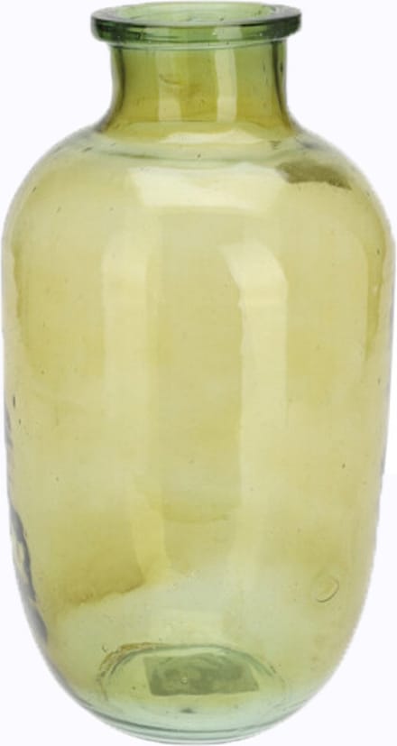 H&S Collection Bloemenvaas San Remo - glas - groen transparant - D18 x H35 cm
