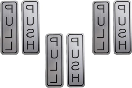 Deurbord Push Pull - Duw Trek Borden - Deur Aanduiding - Geborsteld RVS - 5 x 15 inch - Zilver