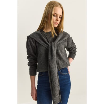 Regular Fit Crew Neck Geribbelde Trui
