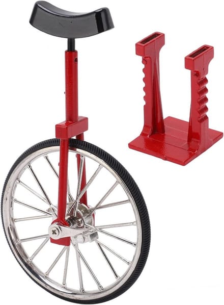 Eenwieler model - Mini fiets - Decoratief ornament - Gedetailleerd ontwerp - 18 cm lengte - Metaal