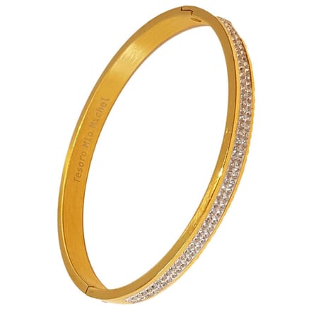 Tesoro Mio Michel - Stalen bangle - armband met strass - goudkleurig