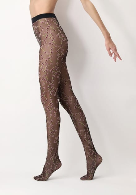 Oroblu Flowers 20 Panty - Maat S - Kleur Zwart