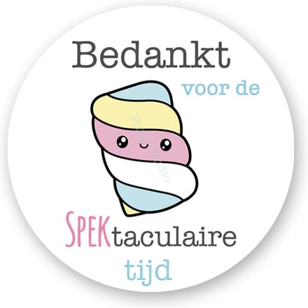 Pimp Studio Traktatiestickers - Bedankt voor de spektaculaire tijd - 25 stuks