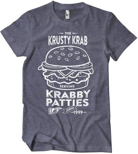 Spongebob The Krusty K-rab -T-shirt met K-rab-motief van Patties, kleur: navy/heather