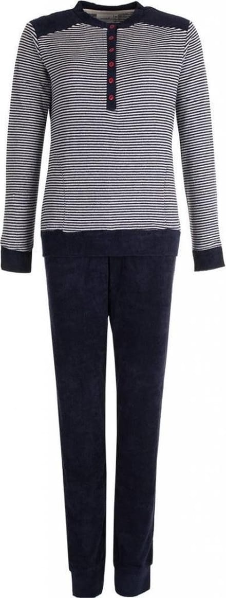 Pyjamaset Pastunette - Cozy Stripes - Blauw - Badstof - Maat 48
