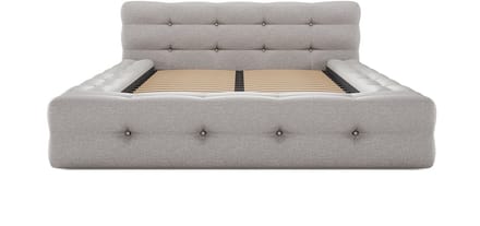 Vente-unique Bedframe stof lichtgrijs 180 x 200 cm (Super King Size Bed)