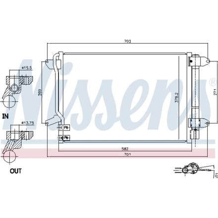 Condensator, airconditioning NISSENS 940238