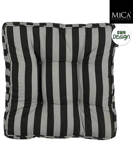 Mica Decorations Matraskussen Kim - 47 x 47 x 7 cm - Zwart