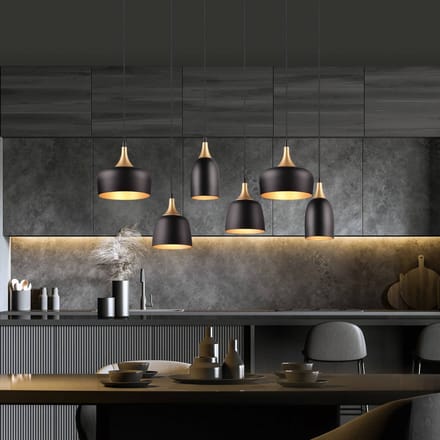 Trio Lighting Hanglamp Chiraz, 6-lamps, zwart/goud