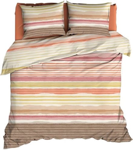 Romanette Donnie Dekbedovertrek - Extra breed - 260x200/220 cm - Coral