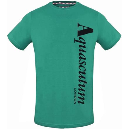 Aquascutum verticaal logo groen T-shirt
