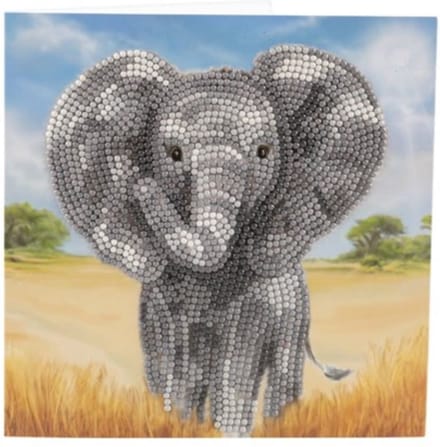 Crystal Card Kit | Diamond painting baby elephant | Martha Bowyer