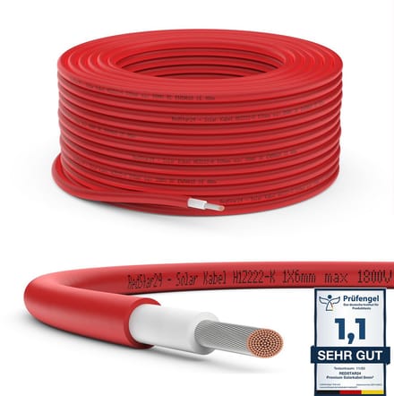 Flexibele Zonnepaneelkabel 6mm halfrode Rol van 50 Meter UV-bestendig