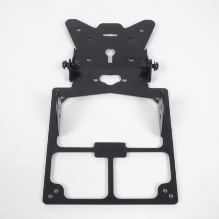 One kentekenplaatsteun voor auto, zwart aluminium, nieuw
