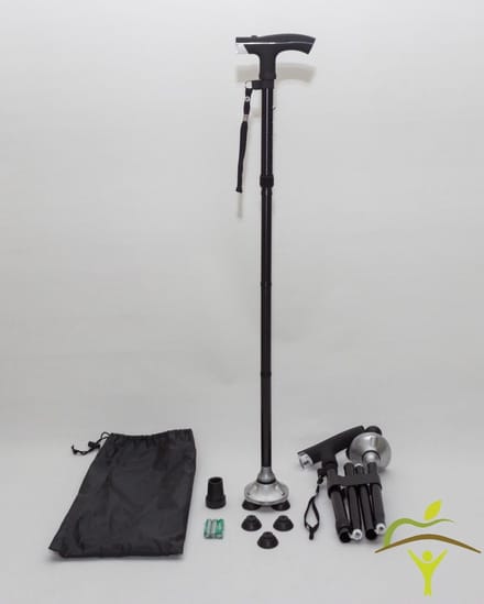 Pluviose wandelstok Loyal opvouwbaar : zwart