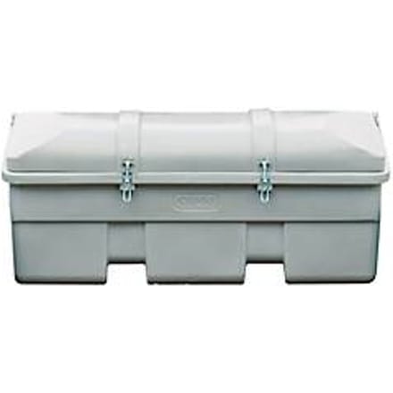 Voertuigbox CEMO, polyethyleen, 750 l, L 1840 x B 740 x H 940 mm, nestbaar, grijs/oranje
