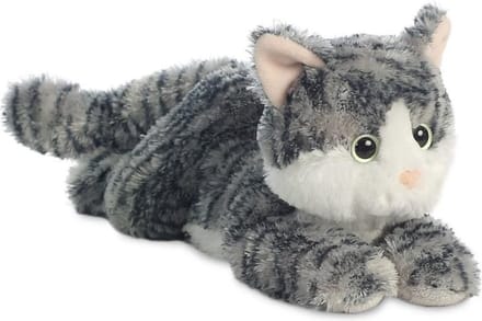 Aurora Pluche kat/poes - grijs - 30 cm - Knuffeldieren katten - speelgoed